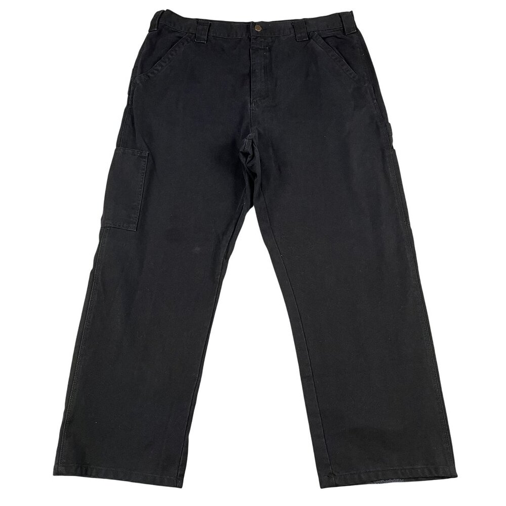 Smith's Workwear Black Heavy Duty‎ Canvas Carpenter Pants Sz 40 x 30